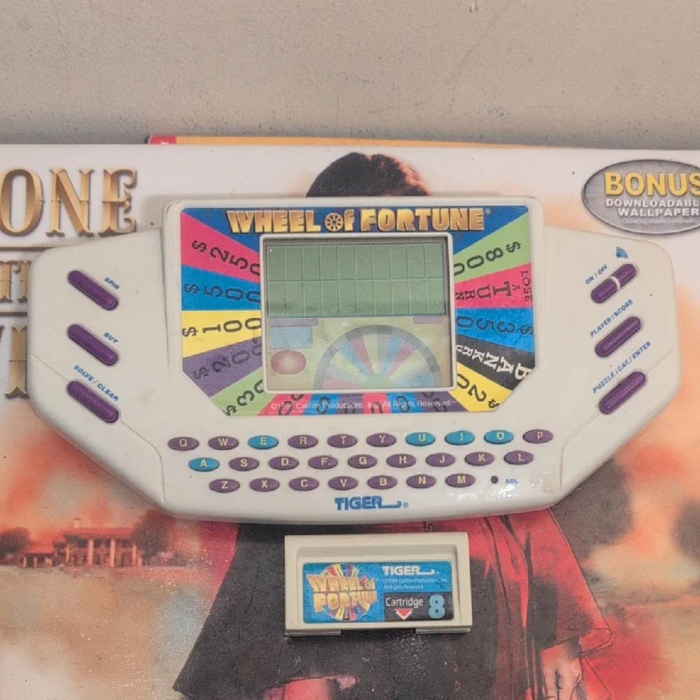 Vintage 1995 Tiger Wheel of Fortune Electronic Hand Held Game & Cart Ridge Works